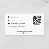 Professionele schoonmaakdienst Eenvoudige Monogram Visitekaartje (Achterkant)