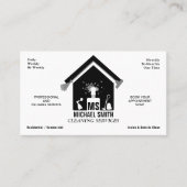 Professionele schoonmaakdienst Eenvoudige Monogram Visitekaartje (Voorkant)