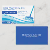 Professionele Schoonmaakdiensten Blue Broom Visitekaartje (Voorkant / Achterkant)