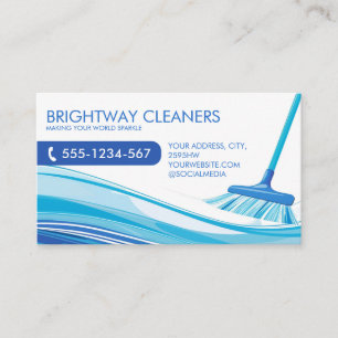 Professionele Schoonmaakdiensten Blue Broom Visitekaartje