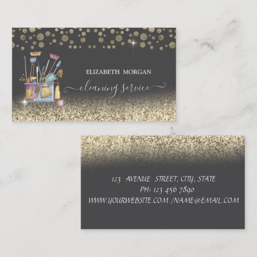 Professionele schoonmaakdiensten Confetti Visitekaartje (Voorkant / Achterkant)