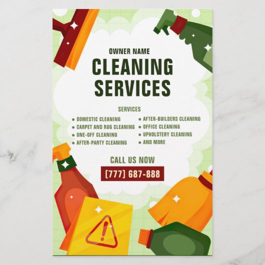 Professionele schoonmaakdiensten flyer (Achterkant)