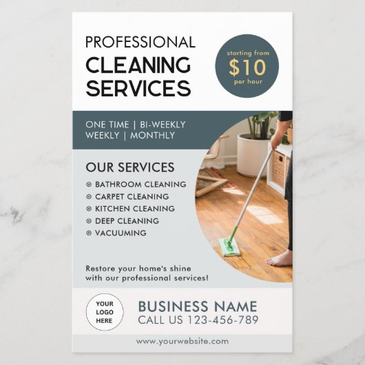 Professionele schoonmaakdiensten flyer (Voorkant)