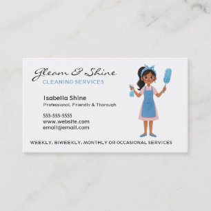 Professionele schoonmaakdiensten Huishoudster Visitekaartje