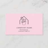 Professionele Schoonmaakdiensten Logo Modern Roze Visitekaartje (Voorkant)