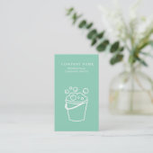 Professionele Schoonmaakdiensten Logo Modern Teal Visitekaartje (Staand voorkant)