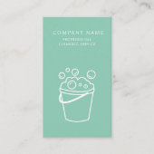 Professionele Schoonmaakdiensten Logo Modern Teal Visitekaartje (Voorkant)