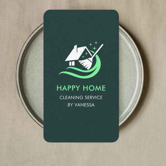 Professionele schoonmaakdiensten Logo QR-code Visitekaartje