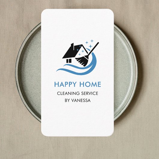 Professionele schoonmaakdiensten Logo QR-code Visitekaartje