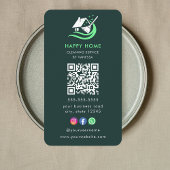 Professionele schoonmaakdiensten Logo QR-code Visitekaartje