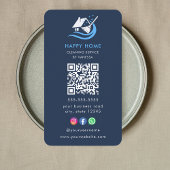 Professionele schoonmaakdiensten Logo QR-code Visitekaartje