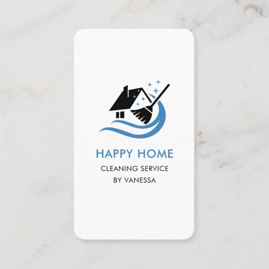 Professionele schoonmaakdiensten Logo QR-code Visitekaartje (Voorkant)