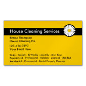 Professionele schoonmaakdiensten Modern Daisy Desi Magnetisch Visitekaartje (Voorkant)