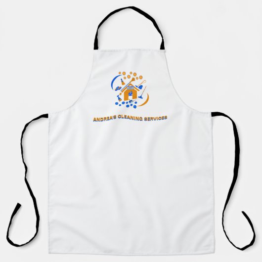 Professionele schoonmaakdiensten Sinaasappel Blauw Schort (Voorkant)