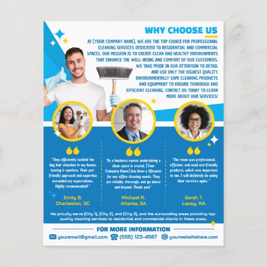 Professionele schoonmaakdiensten - Sjabloon Flyer (Achterkant)