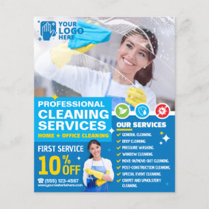 Professionele schoonmaakdiensten - Sjabloon Flyer