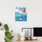 Professionele schoonmaakdiensten - Sjabloon Poster (Thuiskantoor)