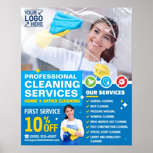 Professionele schoonmaakdiensten - Sjabloon Poster (Voorkant)