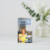 Professionele schoonmaakdiensten visitekaartje (Staand voorkant)