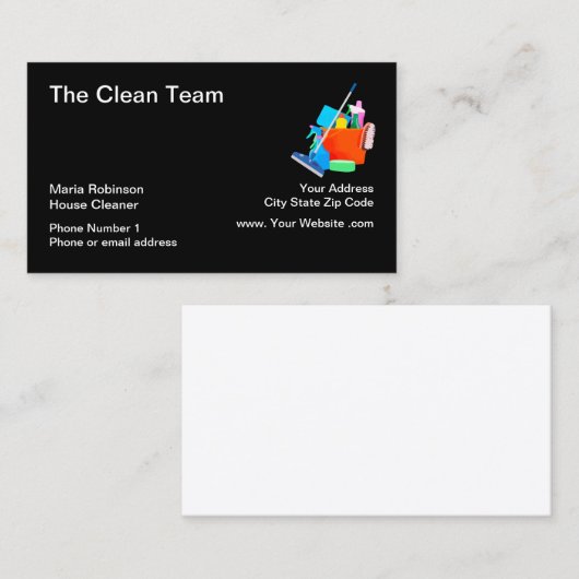 Professionele schoonmaakdiensten visitekaartje (Voorkant / Achterkant)