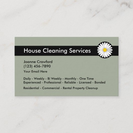 Professionele schoonmaakdiensten visitekaartje (Voorkant)