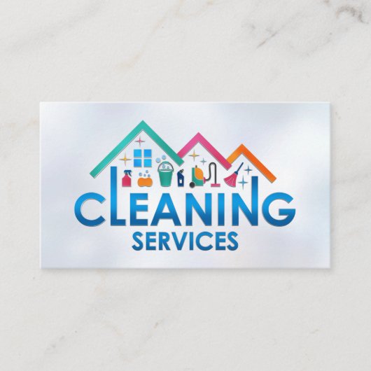 Professionele schoonmaakdiensten voor huizen visitekaartje (Voorkant)