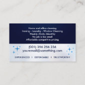 Professionele schoonmaakdiensten voor huizen visitekaartje (Achterkant)