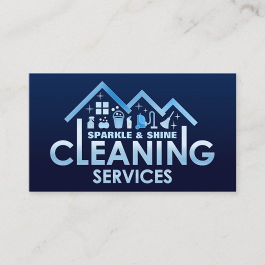 Professionele schoonmaakdiensten voor huizen visitekaartje (Voorkant)