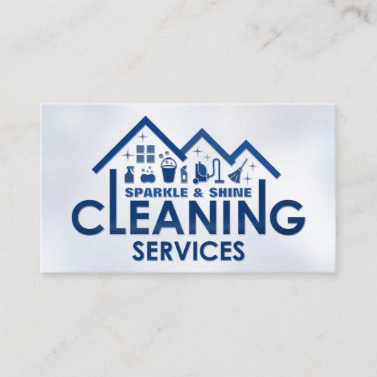 Professionele schoonmaakdiensten voor huizen visitekaartje (Voorkant)