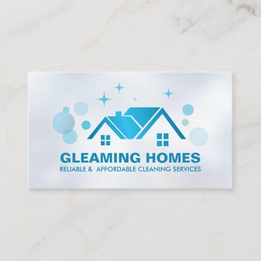 Professionele schoonmaakdiensten voor huizen visitekaartje (Voorkant)