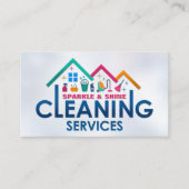 Professionele schoonmaakdiensten voor huizen visitekaartje (Voorkant)