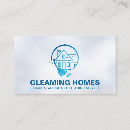 Professionele schoonmaakdiensten voor huizen visitekaartje (Voorkant)