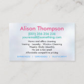 Professionele schoonmaakdiensten voor huizen visitekaartje (Achterkant)