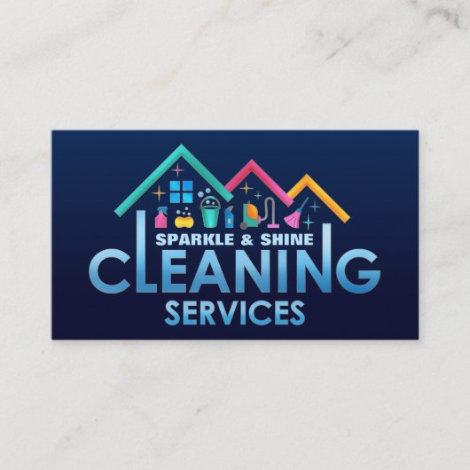Professionele schoonmaakdiensten voor huizen visitekaartje (Voorkant)