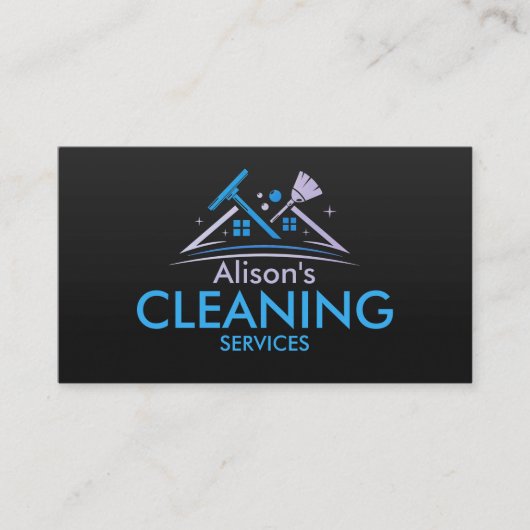 Professionele schoonmaakdiensten voor huizen visitekaartje (Voorkant)