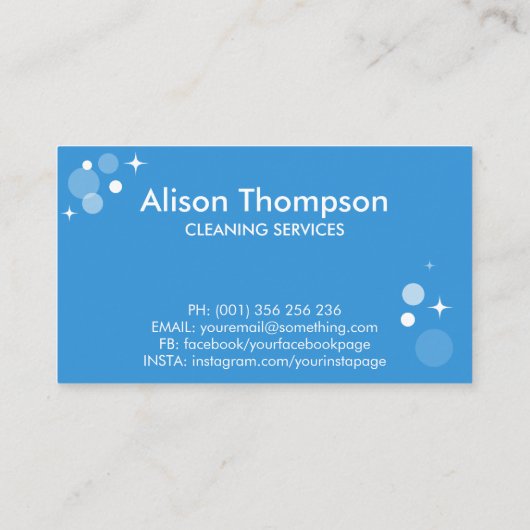 Professionele schoonmaakdiensten voor huizen visitekaartje (Achterkant)