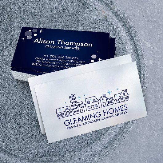 Professionele schoonmaakdiensten voor huizen visitekaartje