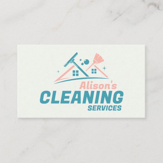 Professionele schoonmaakdiensten voor huizen visitekaartje (Voorkant)