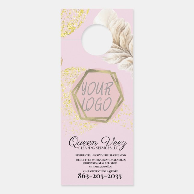 Professionele Schoonmaakdiensten Vrouwelijk Deurhanger (Voorkant)