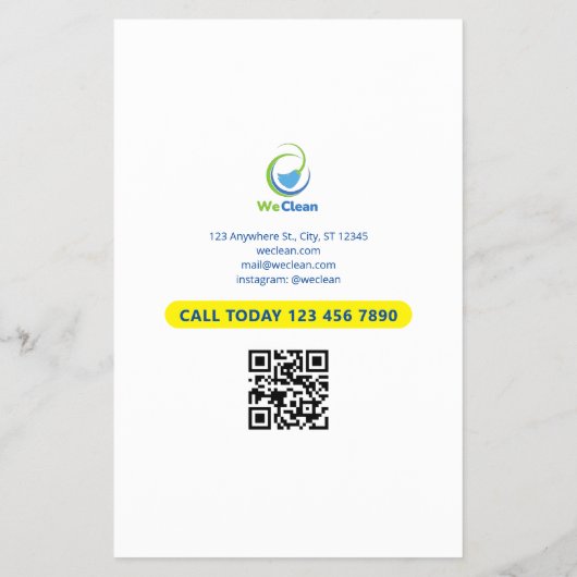 Professionele schoonmaakdiensten Zakelijke flyer (Achterkant)