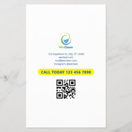Professionele schoonmaakdiensten Zakelijke flyer (Achterkant)