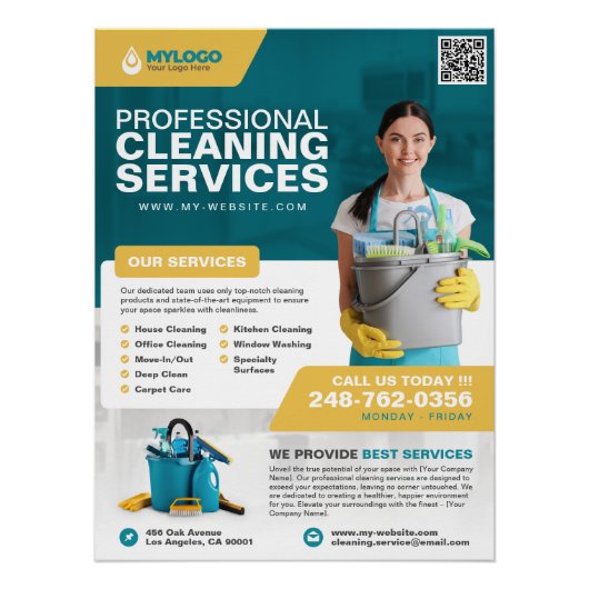 Professionele schoonmaakservice Bedrijf Perfect Poster (Voorkant)