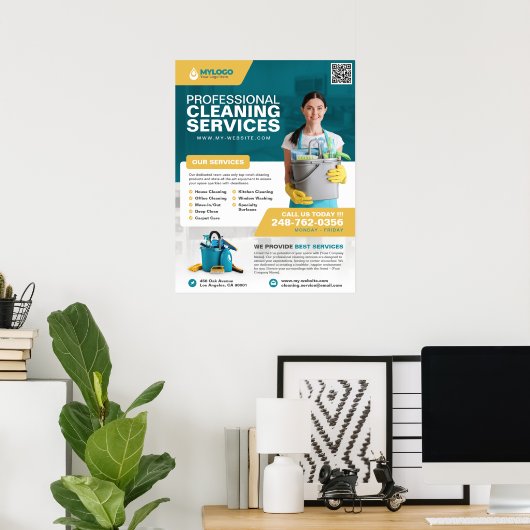 Professionele schoonmaakservice Bedrijf Poster (Thuiskantoor)