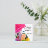 Professionele schoonmaakservice benodigdheden vierkante visitekaartje (Staand voorkant)