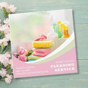 Professionele schoonmaakservice benodigdheden vierkante visitekaartje