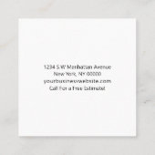 Professionele schoonmaakservice benodigdheden vierkante visitekaartje (Achterkant)