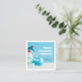 Professionele schoonmaakservice benodigdheden vierkante visitekaartje (Staand voorkant)