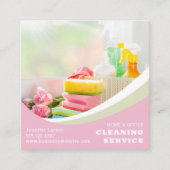 Professionele schoonmaakservice benodigdheden vierkante visitekaartje (Voorkant)