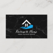 Professionele schoonmaakservice donkermarmer visitekaartje (Voorkant)