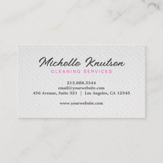 Professionele schoonmaakservice Huishouding Visitekaartje (Achterkant)
